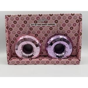 Jubillie Press Set of 2 Pink Donut Shape Drink Sippers, Pink & Purple, NIB